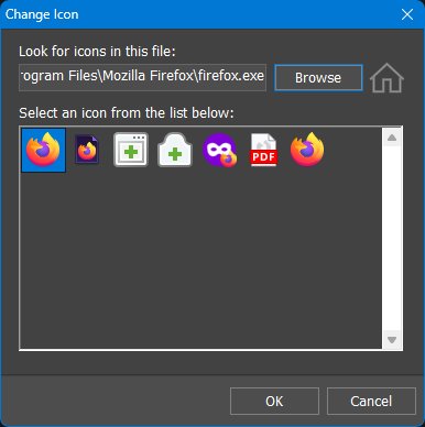 NextSTART Change Icon dialog