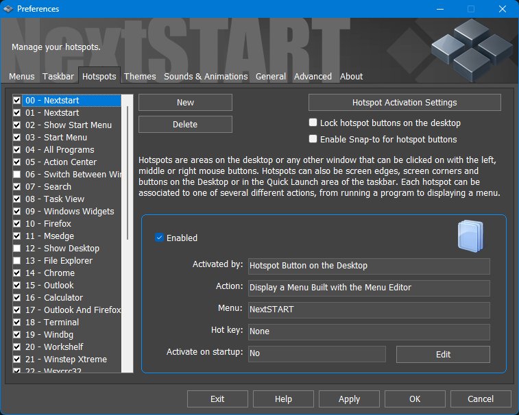 Preferences - Hotspots tab