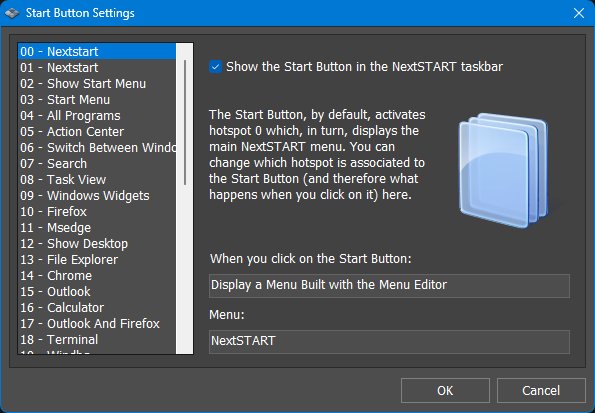 Start Button settings