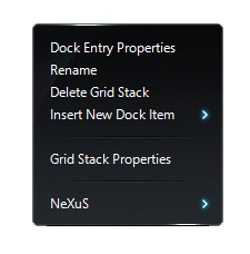 Grid Stack item context menu in a Dock