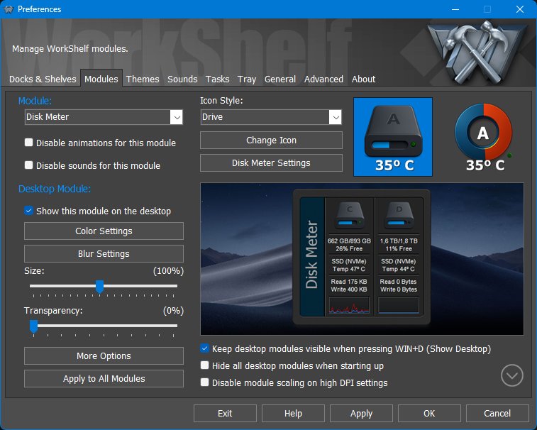 Main Preferences - Modules tab