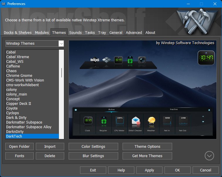 Main Preferences - Themes tab