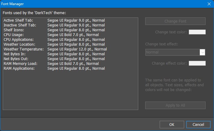 Theme Fonts dialog