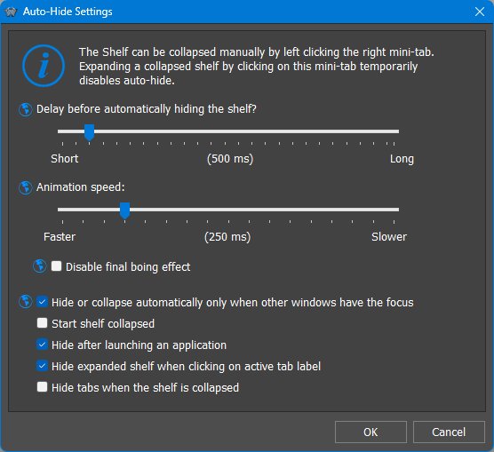 Auto-Hide Settings dialog