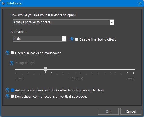 Sub-Docks dialog