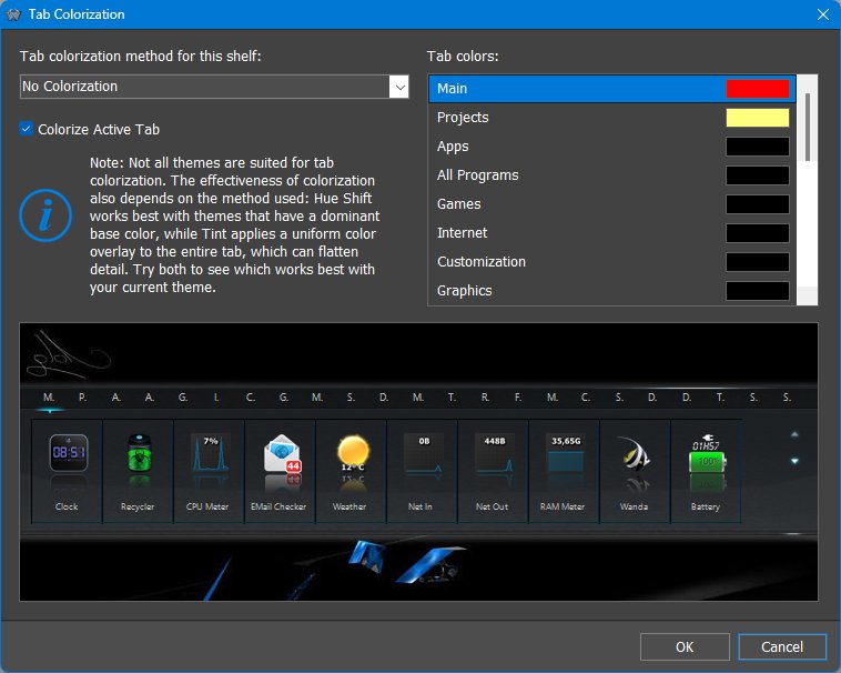 Tab Colorization dialog