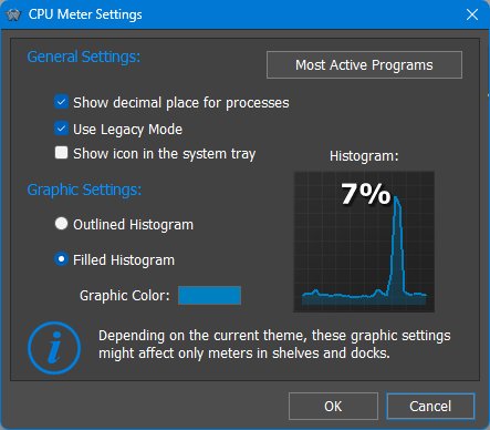 CPU Meter settings