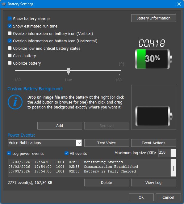 Battery Monitor settings