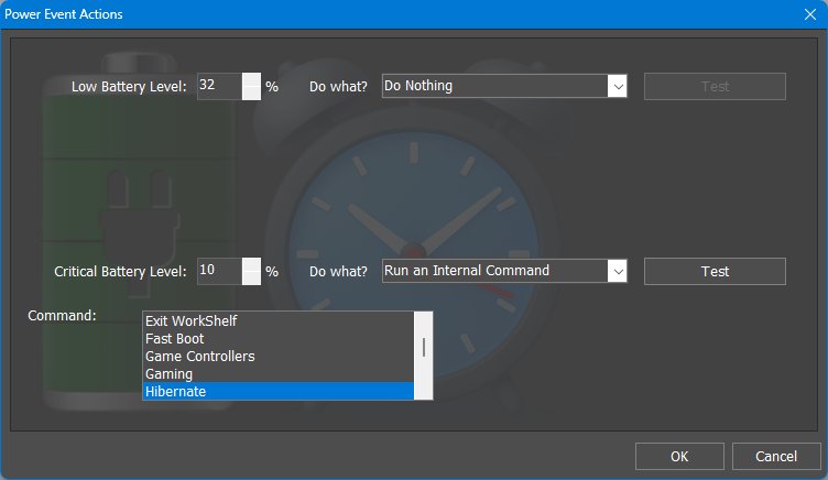 Battery event actions